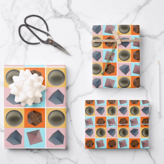 Geometrisches Gleichgewicht - Geschenkpapier Set (Vorderseite)