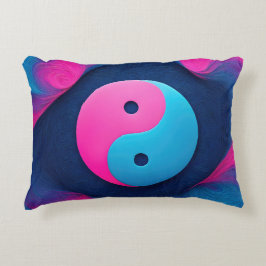 Geometrisches Gleichgewicht: Vibrant Yin Yang Patt Dekokissen