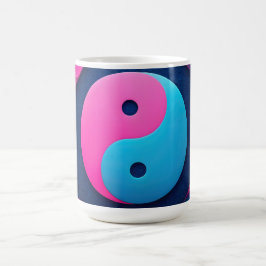 Geometrisches Gleichgewicht: Vibrant Yin Yang Patt Kaffeetasse