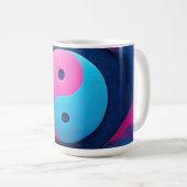 Geometrisches Gleichgewicht: Vibrant Yin Yang Patt Kaffeetasse (VorderseiteRechts)