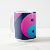 Geometrisches Gleichgewicht: Vibrant Yin Yang Patt Kaffeetasse (Vorderseite Links)