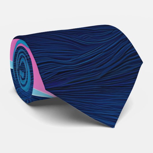 Geometrisches Gleichgewicht: Vibrant Yin Yang Patt Krawatte (Gerollt)