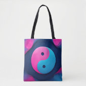 Geometrisches Gleichgewicht: Vibrant Yin Yang Patt Tasche (Vorderseite)