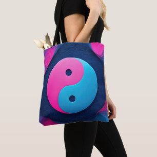 Geometrisches Gleichgewicht: Vibrant Yin Yang Patt Tasche