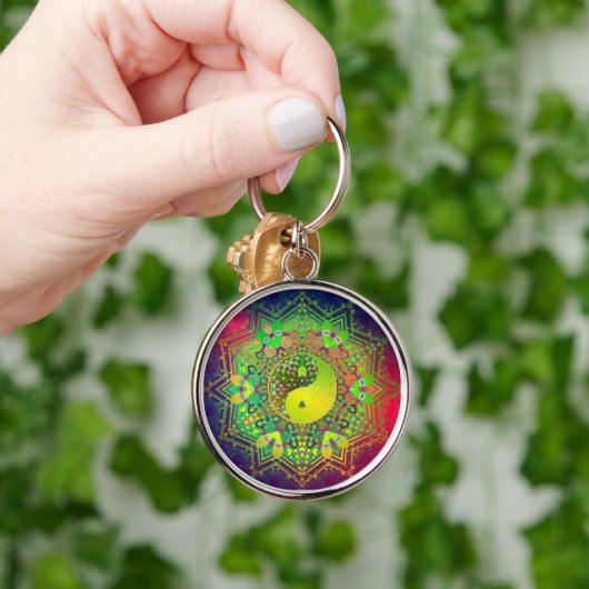 Geometrisches Gleichgewicht YIn Yang Schlüsselanhä Schlüsselanhänger (Hand)