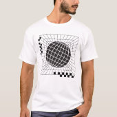 Geometrisches Global Sphere Design T-Shirt (Vorderseite)