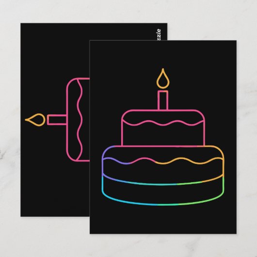 geometrisches Glow Postkarte (Vorne/Hinten)