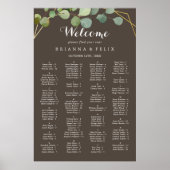 Geometrisches Gold Brown Alphabetisierungsdiagramm Poster (Vorne)