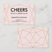 Geometrisches Gold Drink Ticket für die Rose | Ben (Vorne/Hinten)