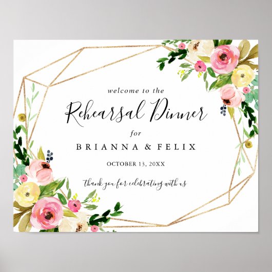 Geometrisches Gold Fall Probe - Willkommenszeichen Poster (Vorne)