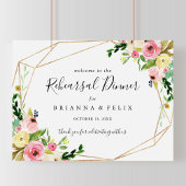 Geometrisches Gold Fall Probe - Willkommenszeichen Poster