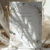 Geometrisches Gold für Wasserfarben Einladung