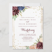 Geometrisches Gold Glitzer für Front- und Back-Hoc Einladung (Vorderseite)