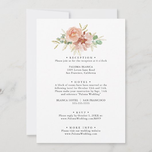 Geometrisches Gold Glitzer für Front- und Back-Hoc Einladung (Rückseite)