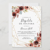 Geometrisches Gold Glitzer Spanisches Brautparty Einladung (Vorderseite)