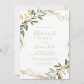 Geometrisches Gold Greenerity Fall Retirement Part Einladung (Vorderseite)