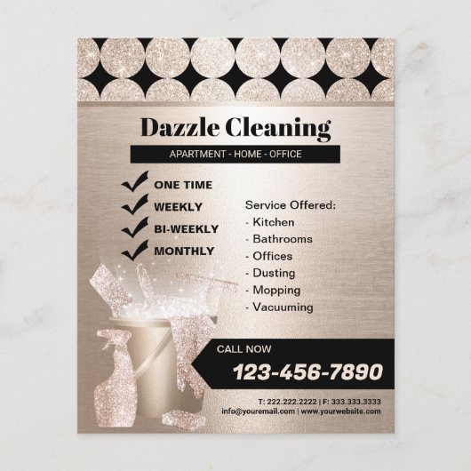Geometrisches Gold House Reinigungsservice Houseke Flyer (Vorne)