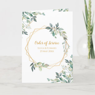 Geometrisches Gold Leaf-Hochzeitorden Programm