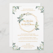 Geometrisches Gold Leaf Hochzeitseinladung Einladung (Vorne/Hinten)