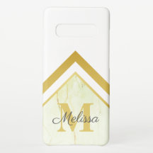 Geometrisches Gold Monogramm-Marmor