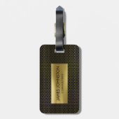 Geometrisches Gold Muster der Bienenwabe auf Gepäckanhänger (Rückseite vertikal)
