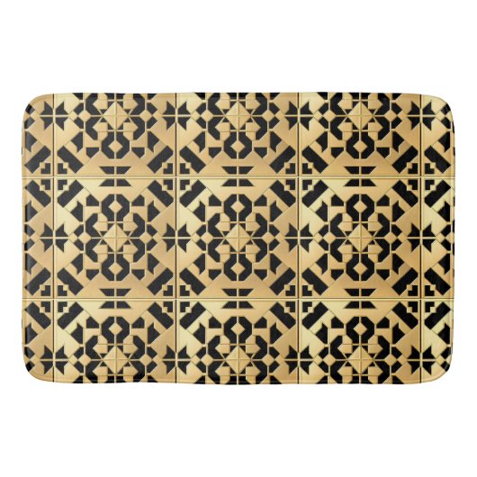 Geometrisches Gold-Panel Badematte (Vorderseite)