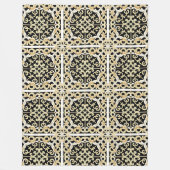 Geometrisches Gold-Panel Fleecedecke (Vorderseite)