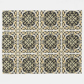 Geometrisches Gold-Panel Fleecedecke (Vorderseite (Horizontal))