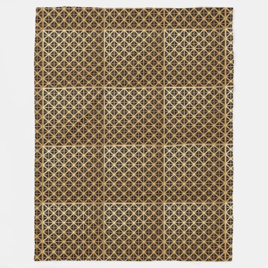 Geometrisches Gold-Panel Fleecedecke (Vorderseite)