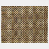 Geometrisches Gold-Panel Fleecedecke (Vorderseite (Horizontal))
