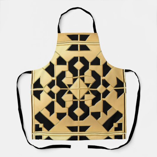 Geometrisches Gold-Panel Schürze (Vorderseite)
