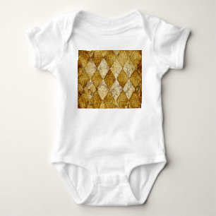 Geometrisches Gold: Retro-Muster-Eleganz. Baby Strampler