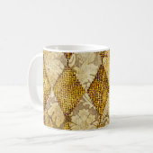 Geometrisches Gold: Retro-Muster-Eleganz. Kaffeetasse (Vorderseite Links)
