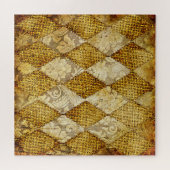 Geometrisches Gold: Retro-Muster-Eleganz. Puzzle (Horizontal)