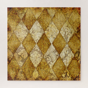 Geometrisches Gold: Retro-Muster-Eleganz. Puzzle