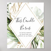 Geometrisches Gold Tropical Diese Kerze Burns Zeic Poster (Vorne)