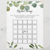 Geometrisches Gold Tropical Green Bridal Bingo Gam (Vorderseite)