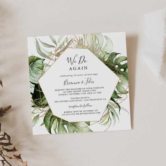 Geometrisches Gold Tropical machen wir wieder neu Einladung