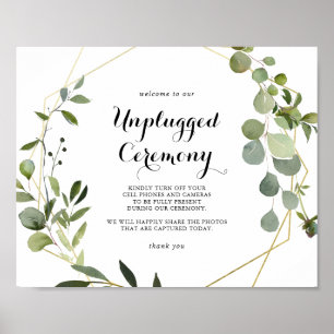 Geometrisches Gold Tropical Unplugony Zeremony Sig Poster