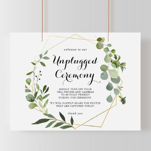 Geometrisches Gold Tropical Unplugony Zeremony Sig Poster