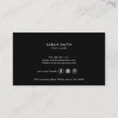 Geometrisches Gold tropisches grünes Schwarz Visitenkarte (Rückseite)