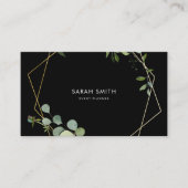 Geometrisches Gold tropisches grünes Schwarz Visitenkarte (Vorderseite)