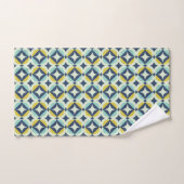 Geometrisches Gold u. blaues Muster Badhandtuch Set (Handtuch)