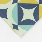 Geometrisches Gold u. blaues Muster Fleecedecke (Ecke)