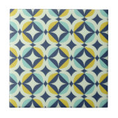 Geometrisches Gold u. blaues Muster Fliese (Vorderseite)