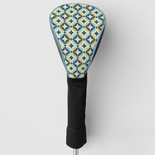 Geometrisches Gold u. blaues Muster Golf Headcover (Vorderseite)