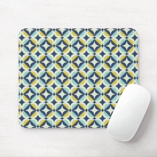 Geometrisches Gold u. blaues Muster Mousepad (Mit Mouse)