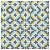 Geometrisches Gold u. blaues Muster Stoff (Nahaufnahme)