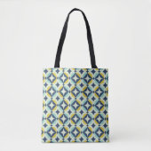 Geometrisches Gold u. blaues Muster Tasche (Vorderseite)