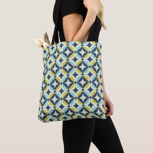Geometrisches Gold u. blaues Muster Tasche (Von Nahem)
